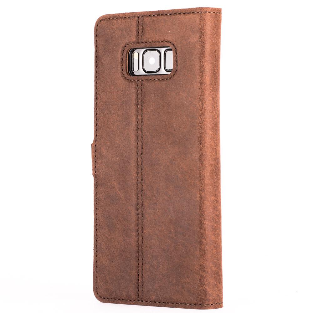 Vintage Chestnut Brown Leather Wallet - Samsung Galaxy S8+ (Plus) - Snakehive
