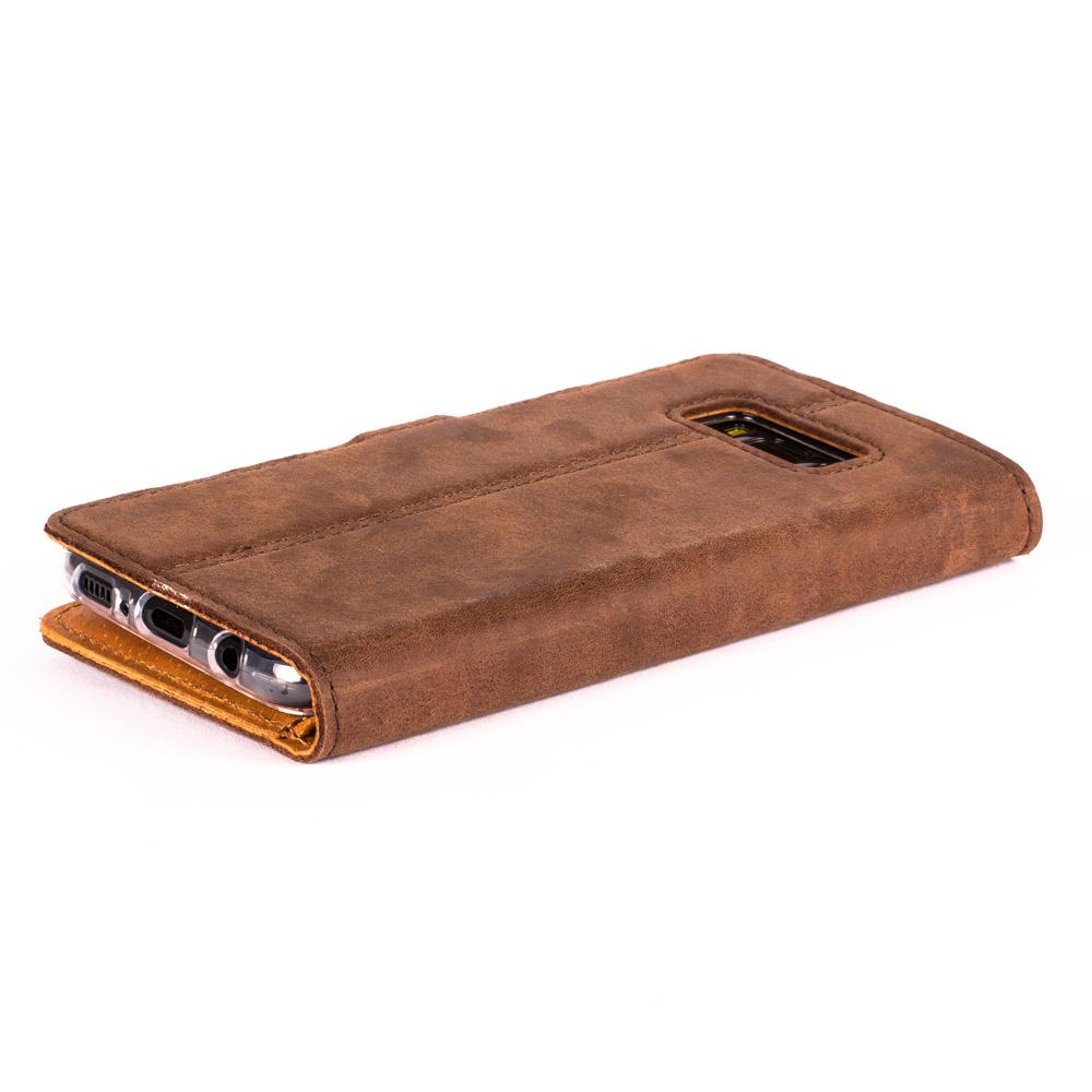 Vintage Chestnut Brown Leather Wallet - Samsung Galaxy S8 - Snakehive