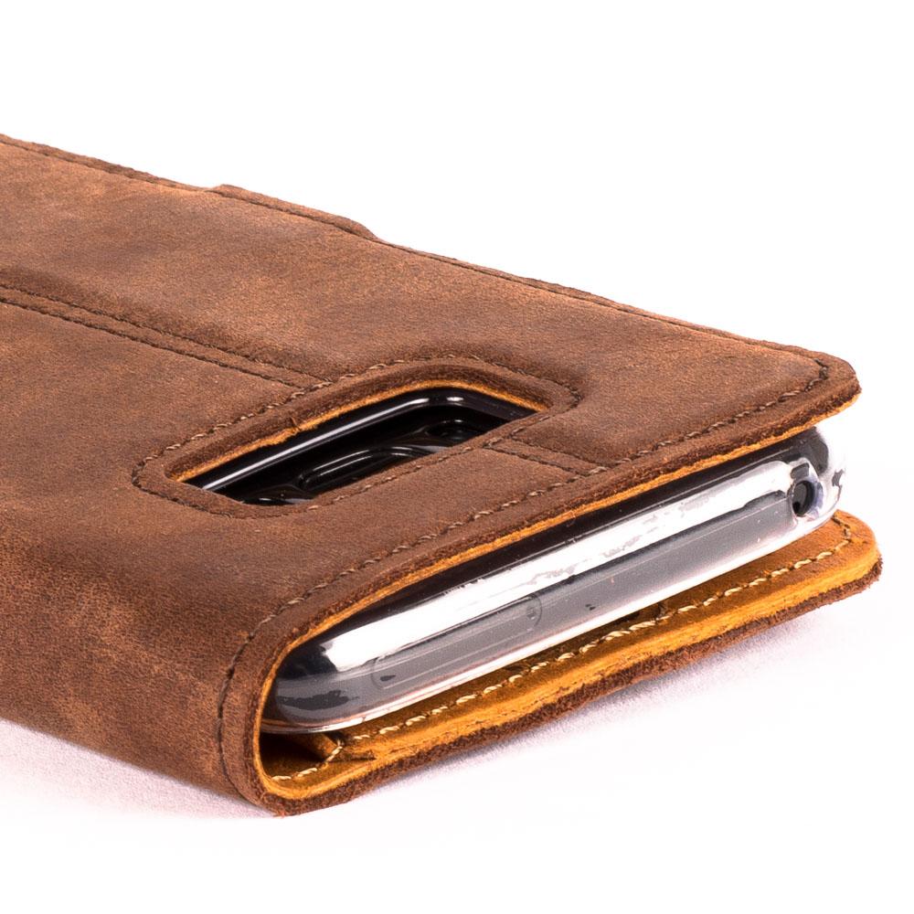 Vintage Chestnut Brown Leather Wallet - Samsung Galaxy S8 - Snakehive
