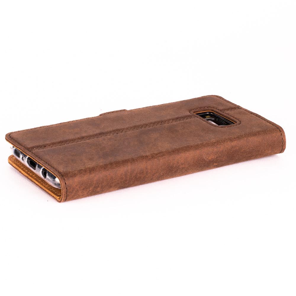 Vintage Chestnut Brown Leather Wallet - Samsung Galaxy S8+ (Plus) - Snakehive