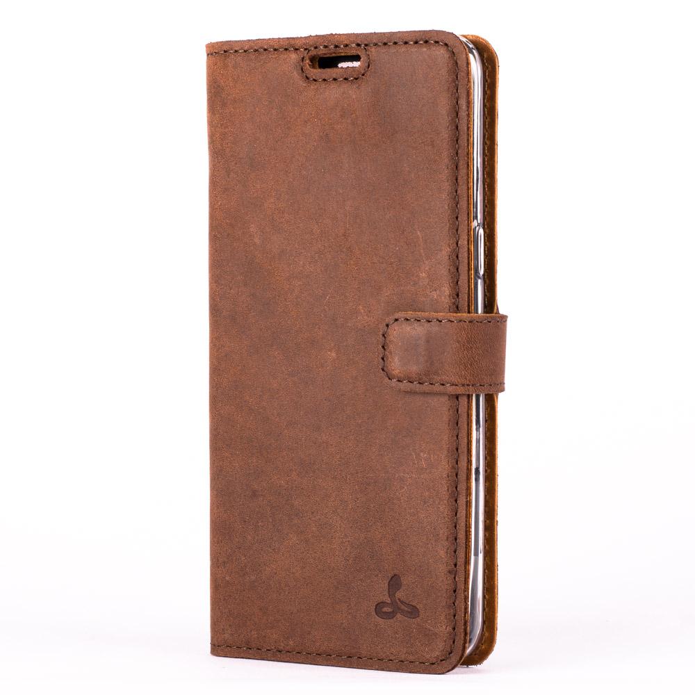 Vintage Chestnut Brown Leather Wallet - Samsung Galaxy S8 - Snakehive