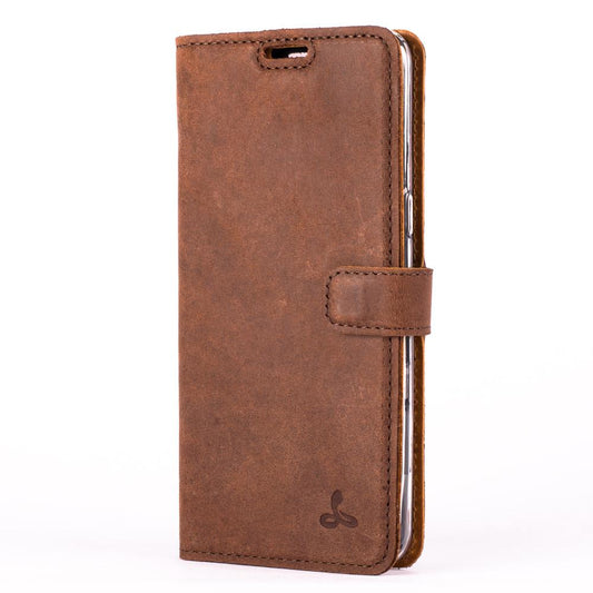 Vintage Chestnut Brown Leather Wallet - Samsung Galaxy S8 - Snakehive