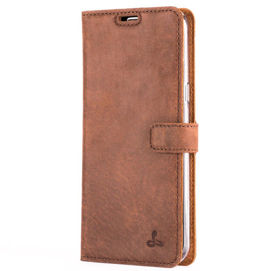 Vintage Chestnut Brown Leather Wallet - Samsung Galaxy S8+ (Plus) - Snakehive