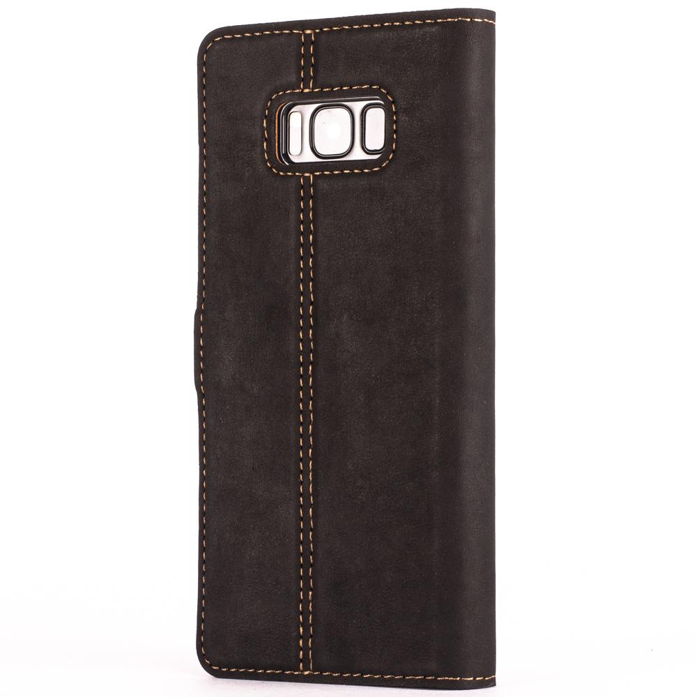Vintage Two Tone Black/Brown Leather Wallet - Samsung Galaxy S8+ (Plus) - Snakehive