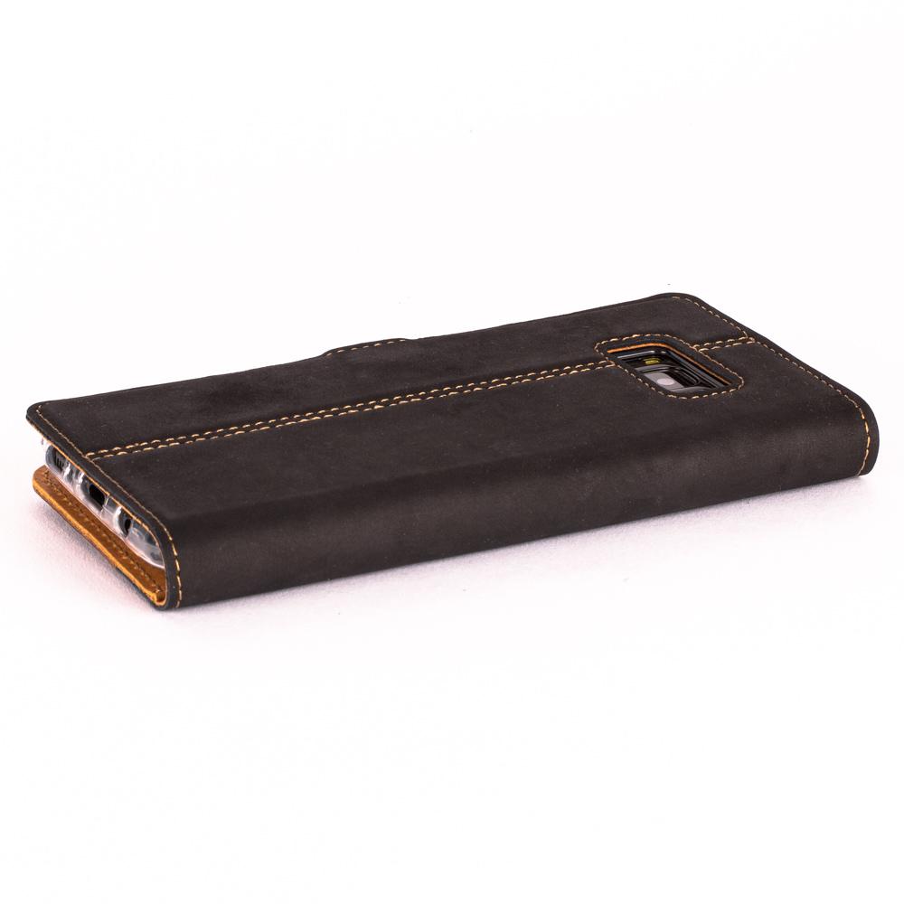 Vintage Two Tone Black/Brown Leather Wallet - Samsung Galaxy S8+ (Plus) - Snakehive
