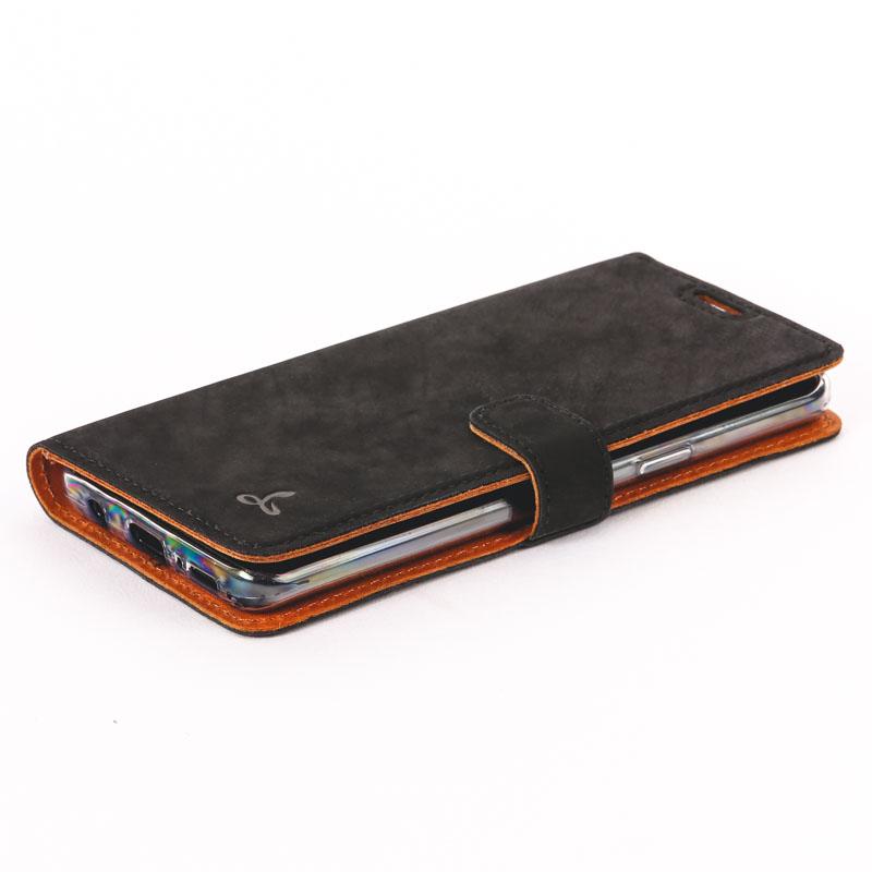 Vintage Black Leather Wallet - Samsung Galaxy S9 - Snakehive