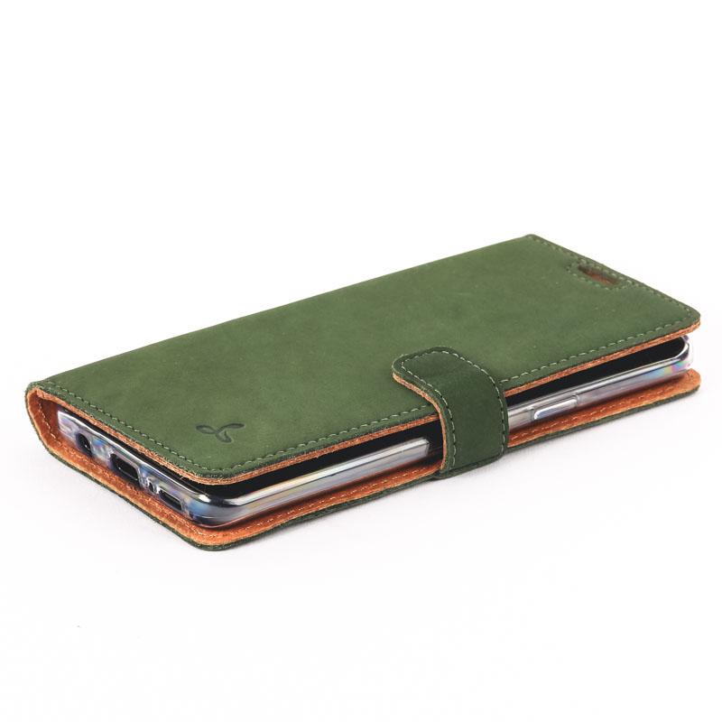 Vintage Bottle Green Leather Wallet - Samsung Galaxy S9 - Snakehive