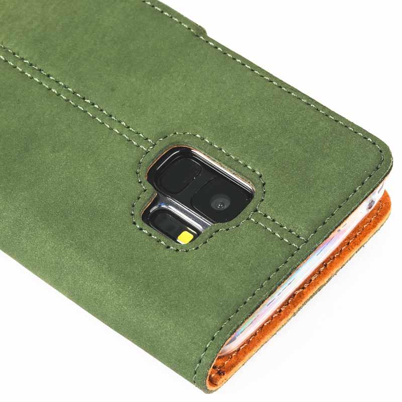 Vintage Bottle Green Leather Wallet - Samsung Galaxy S9 - Snakehive