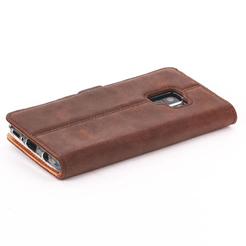 Vintage Chestnut Brown Leather Wallet - Samsung Galaxy S9 - Snakehive