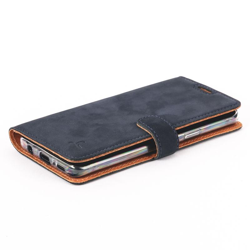 Vintage Navy Leather Wallet - Samsung Galaxy S9 - Snakehive