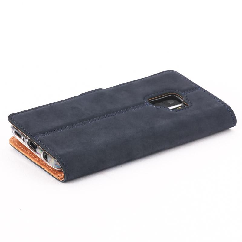 Vintage Navy Leather Wallet - Samsung Galaxy S9 - Snakehive