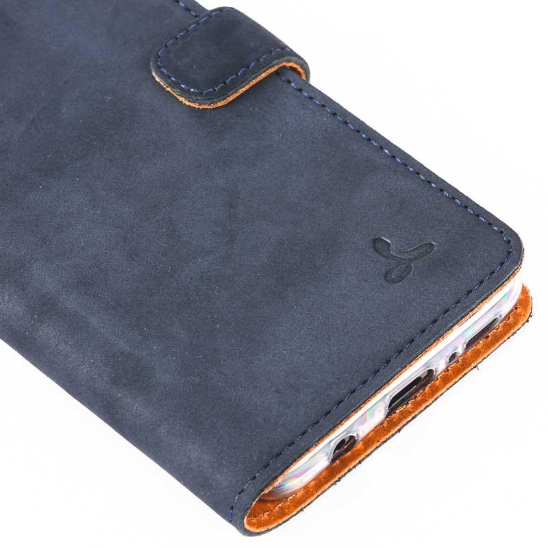 Vintage Navy Leather Wallet - Samsung Galaxy S9 - Snakehive