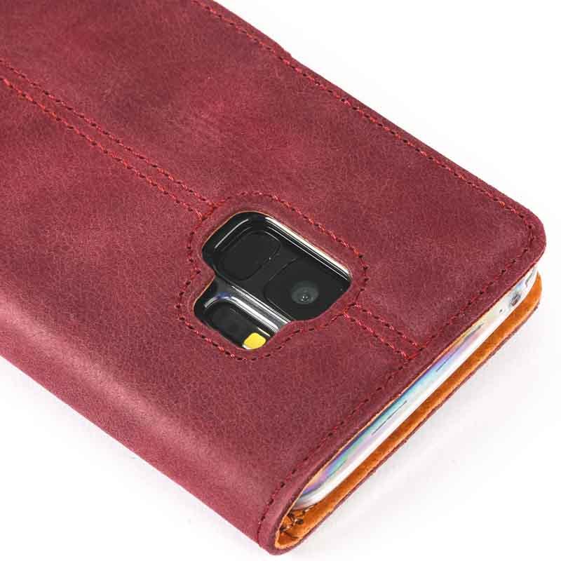 Vintage Plum Leather Wallet - Samsung Galaxy S9 - Snakehive