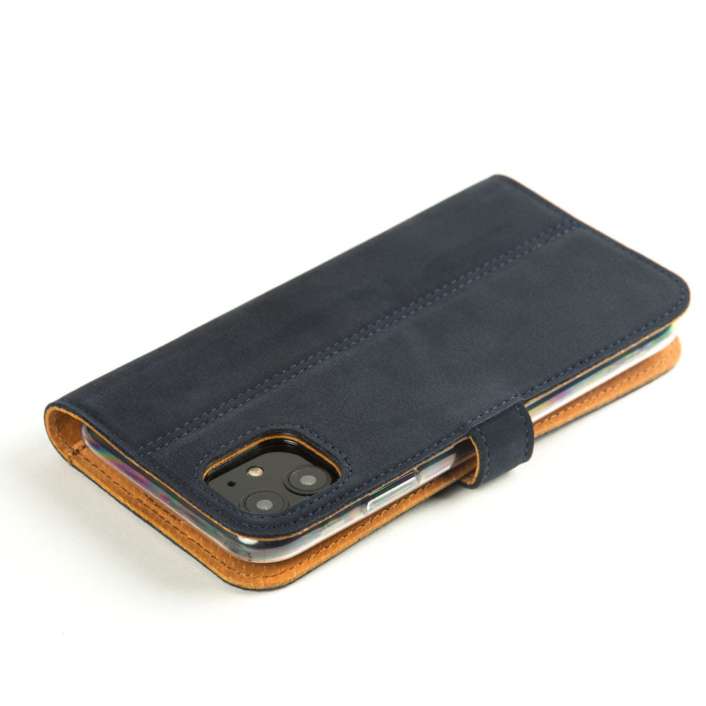 Vintage Lederhülle Marine Blau - Apple iPhone 11