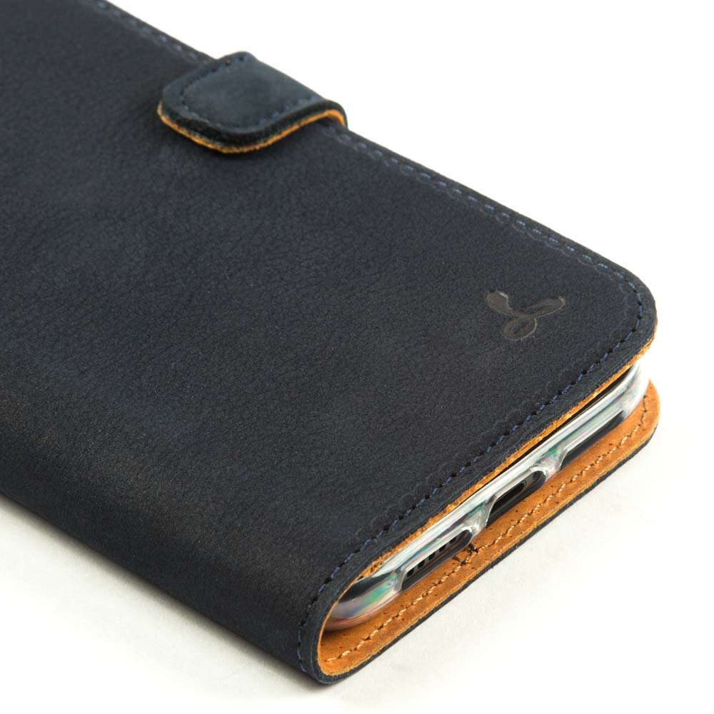 Vintage Lederhülle Marine Blau - Apple iPhone 11