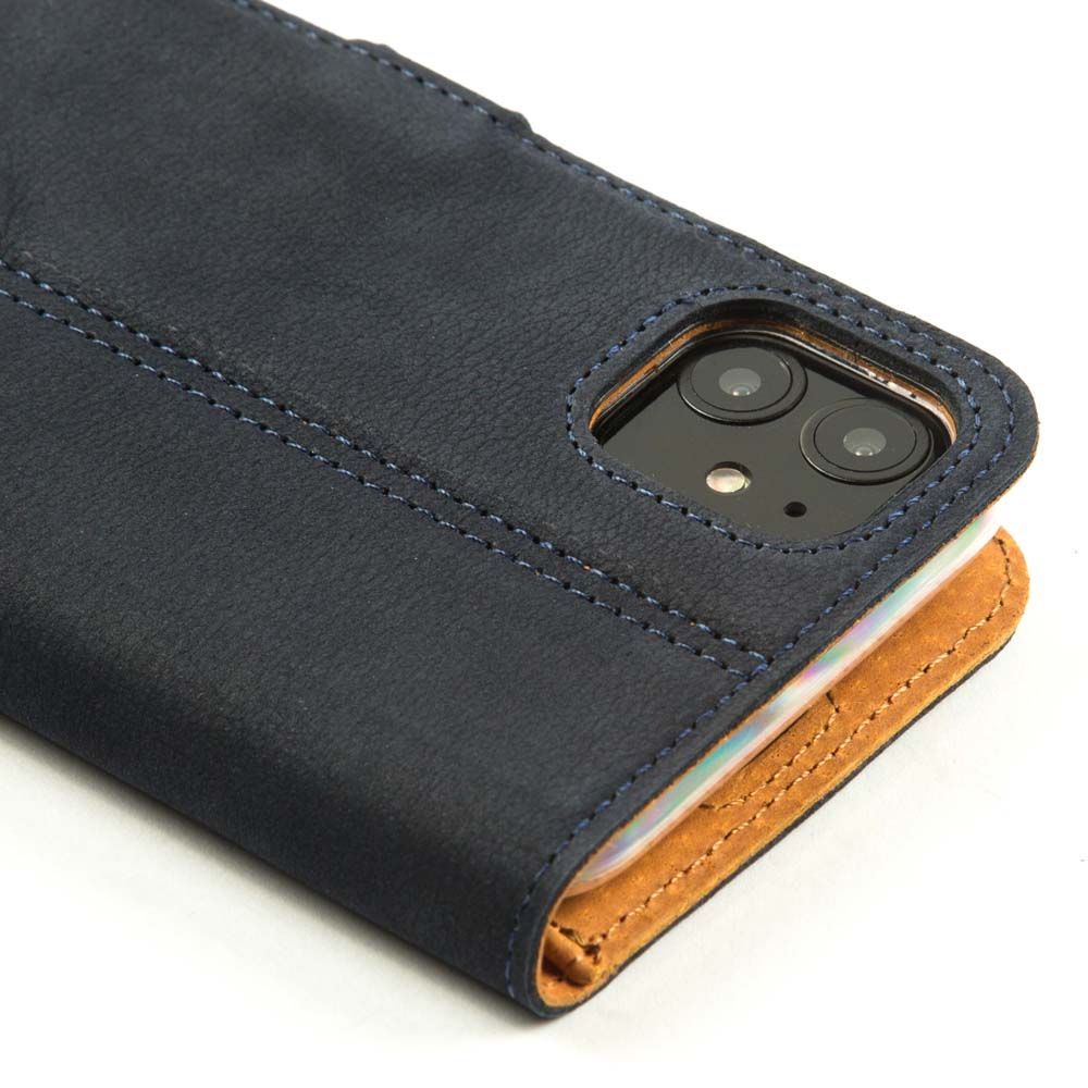Vintage Lederhülle Marine Blau - Apple iPhone 11