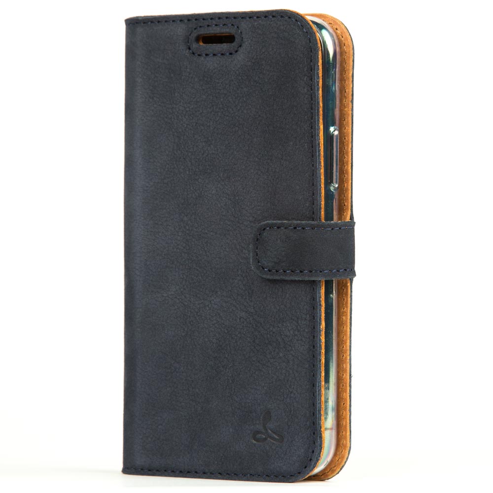 Vintage Lederhülle Marine Blau - Apple iPhone 11 Pro Max