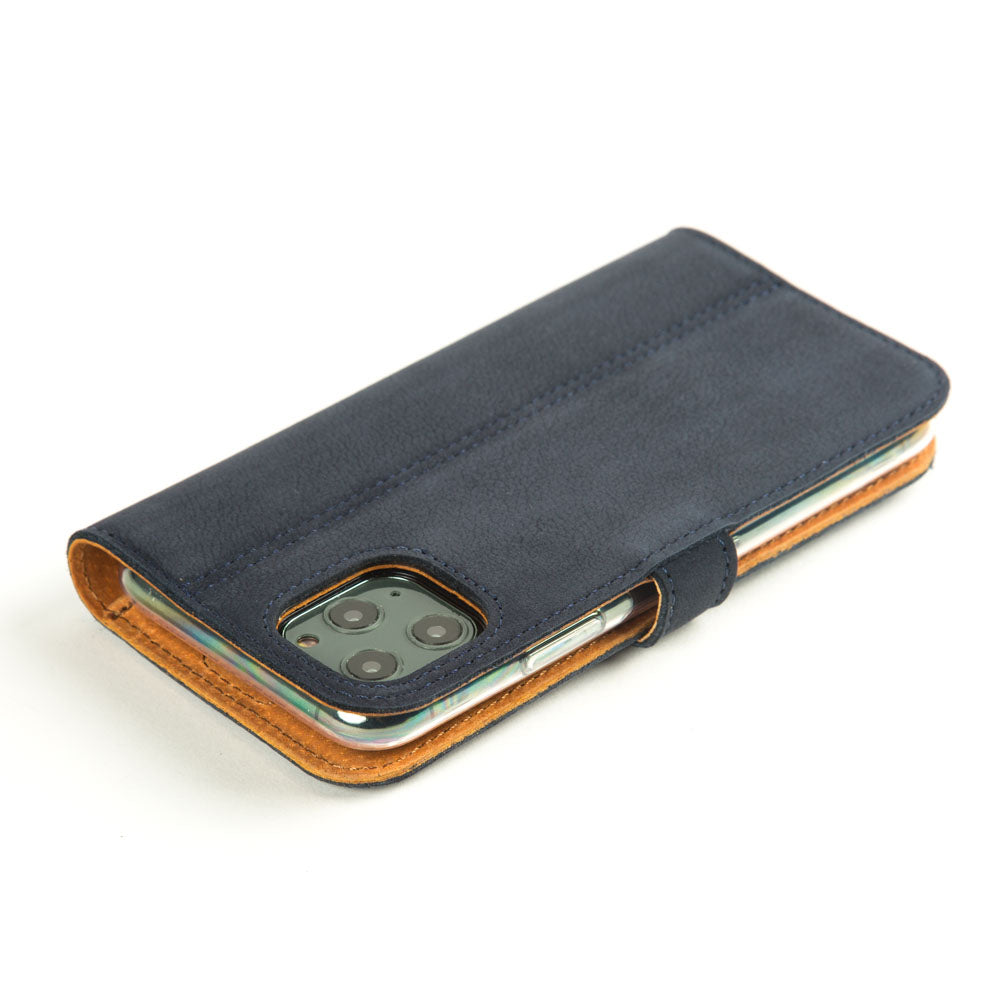 Vintage Lederhülle Marine Blau - Apple iPhone 11 Pro Max