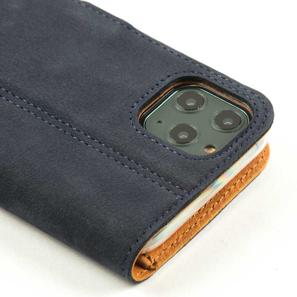 Vintage Lederhülle Marine Blau - Apple iPhone 11 Pro Max