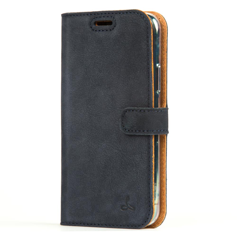 Vintage Lederhülle Marine Blau - Apple iPhone 11 Pro