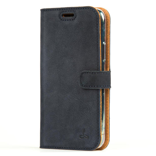 Vintage Lederhülle Marine Blau - Apple iPhone 11 Pro