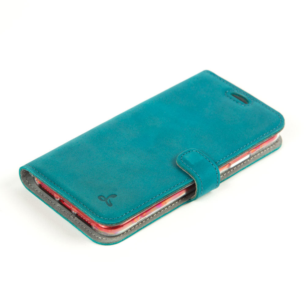 Vintage Lederhülle Türkis - Apple iPhone XR