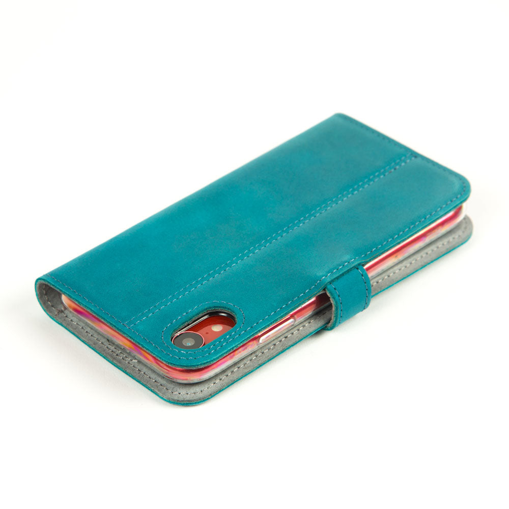 Vintage Lederhülle Türkis - Apple iPhone XR