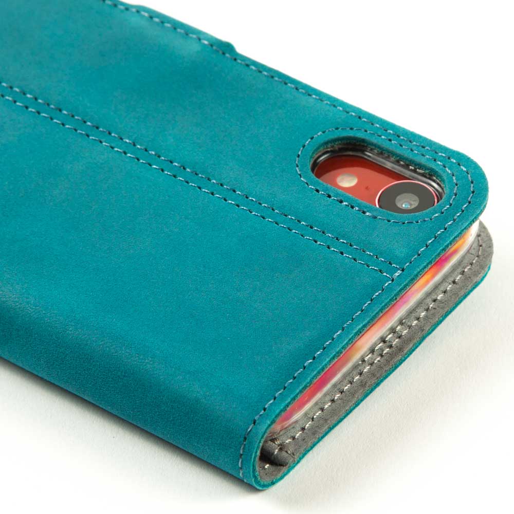 Vintage Lederhülle Türkis - Apple iPhone XR