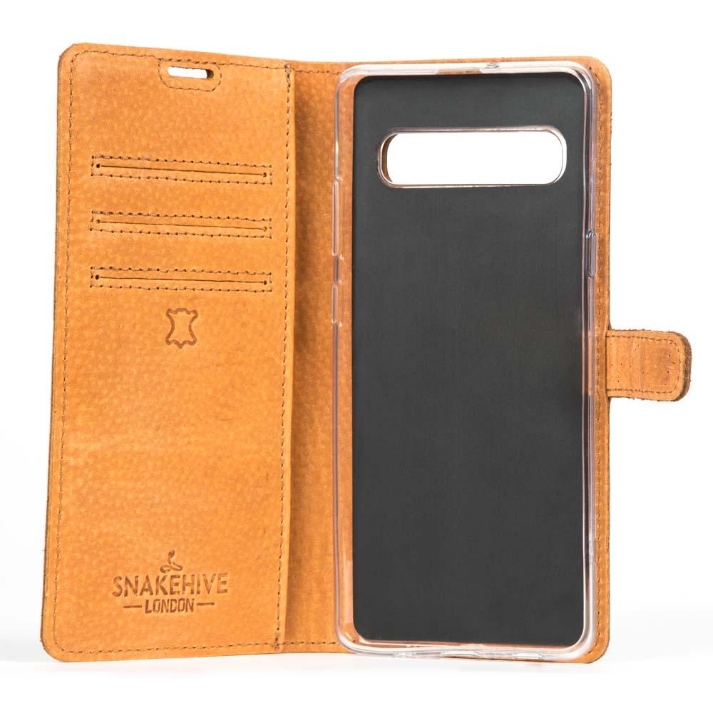 Vintage Lederhülle Schwarz - Samsung Galaxy S10 5G