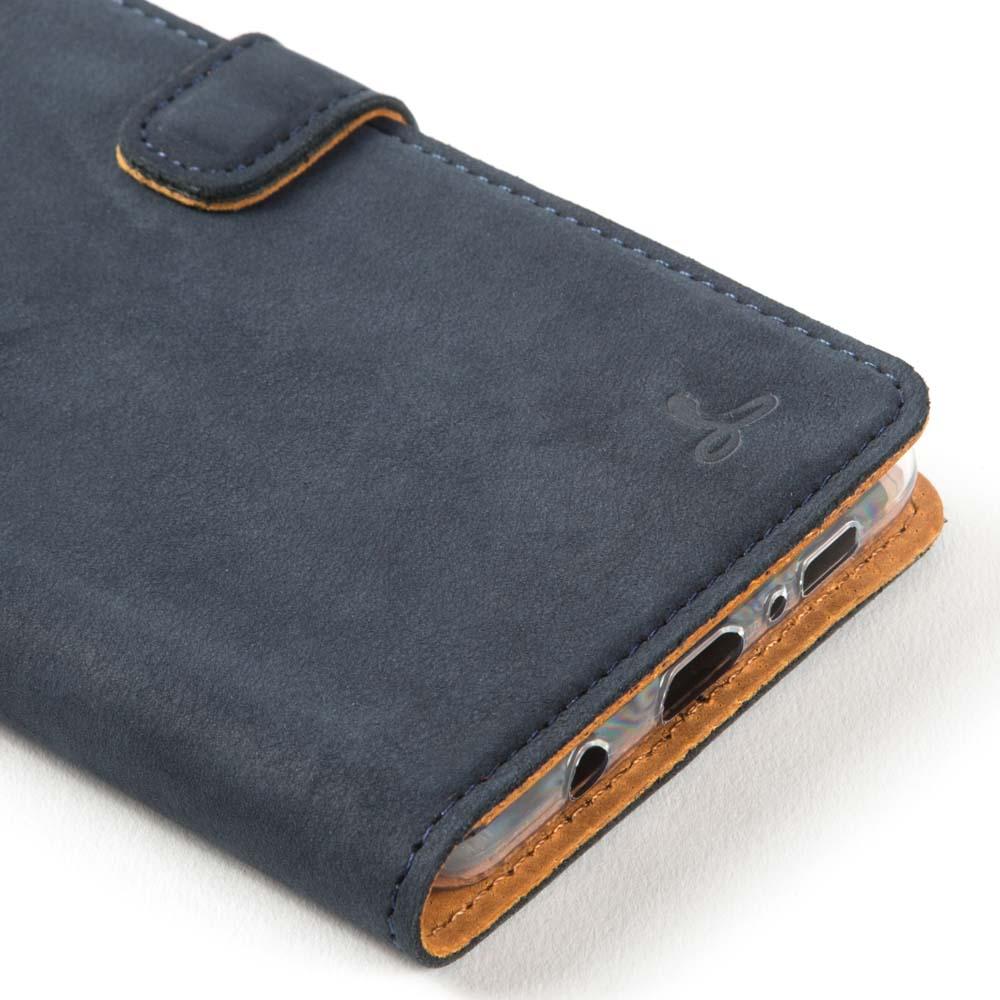 Vintage Lederhülle Marine Blau - Samsung Galaxy S10 5G