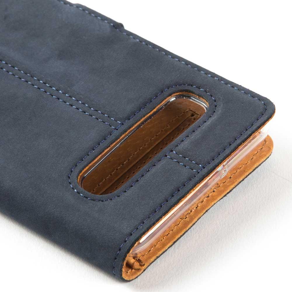 Vintage Lederhülle Marine Blau - Samsung Galaxy S10 5G