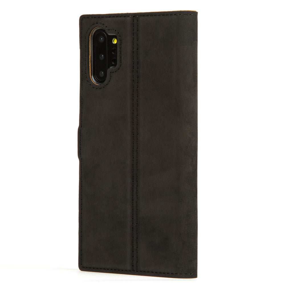 Vintage Lederhülle Schwarz - Samsung Galaxy Note 10 Plus / 10 Plus 5G