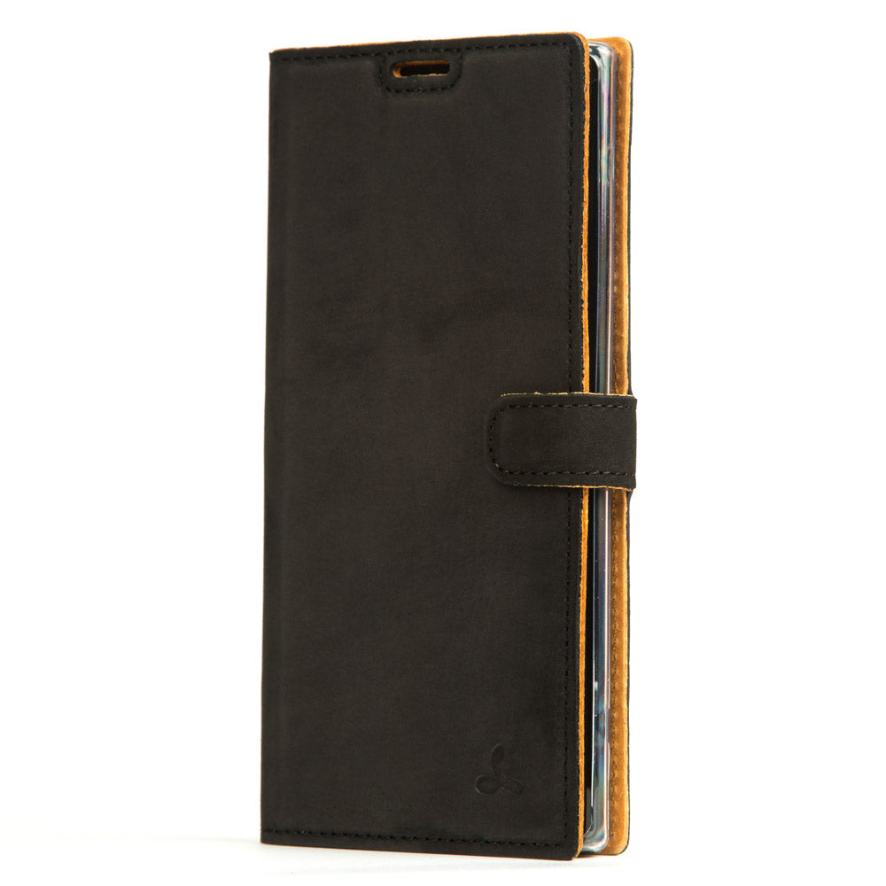 Vintage Lederhülle Schwarz - Samsung Galaxy Note 10 Plus / 10 Plus 5G