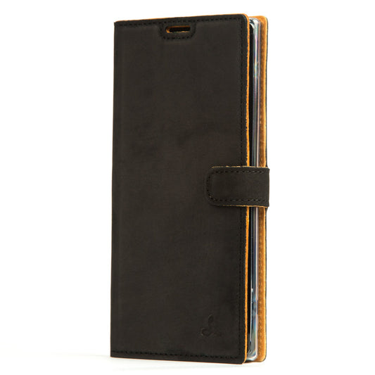 Vintage Lederhülle Schwarz - Samsung Galaxy Note 10 Plus / 10 Plus 5G