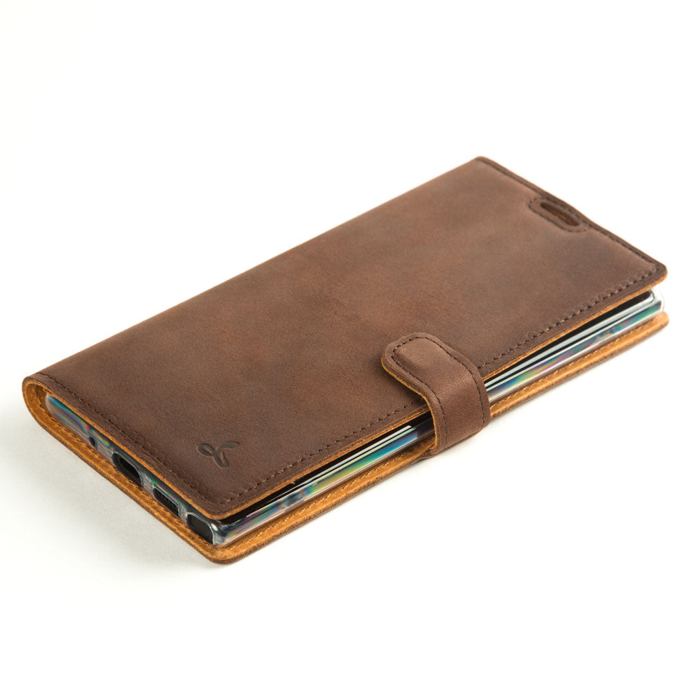 Vintage Lederhülle Braun - Samsung Galaxy Note 10 Plus / 10 Plus 5G