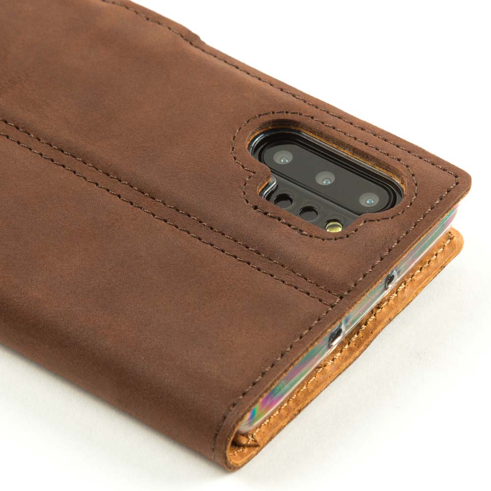 Vintage Lederhülle Braun - Samsung Galaxy Note 10 Plus / 10 Plus 5G