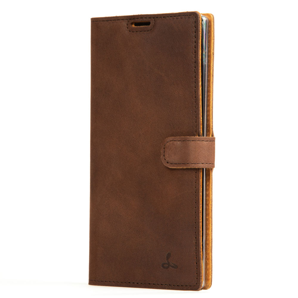 Vintage Lederhülle Braun - Samsung Galaxy Note 10 Plus / 10 Plus 5G