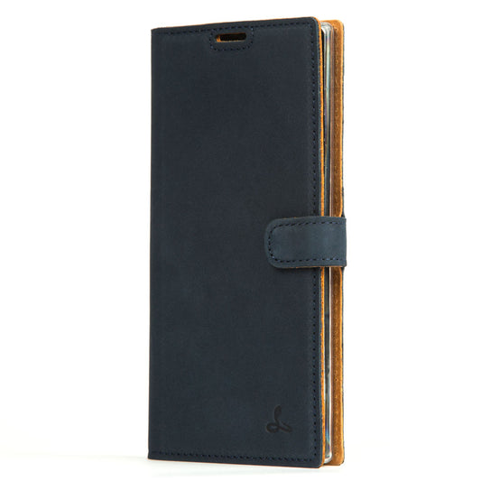 Vintage Lederhülle Marine Blau - Samsung Galaxy Note 10 Plus / 10 Plus 5G
