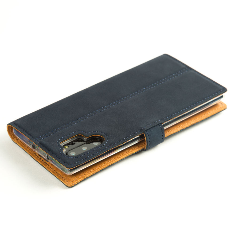 Vintage Lederhülle Marine Blau - Samsung Galaxy Note 10 Plus / 10 Plus 5G