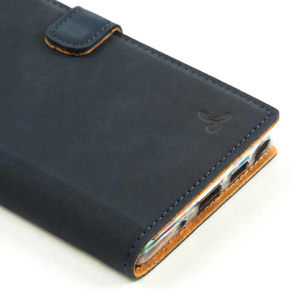 Vintage Lederhülle Marine Blau - Samsung Galaxy Note 10 Plus / 10 Plus 5G