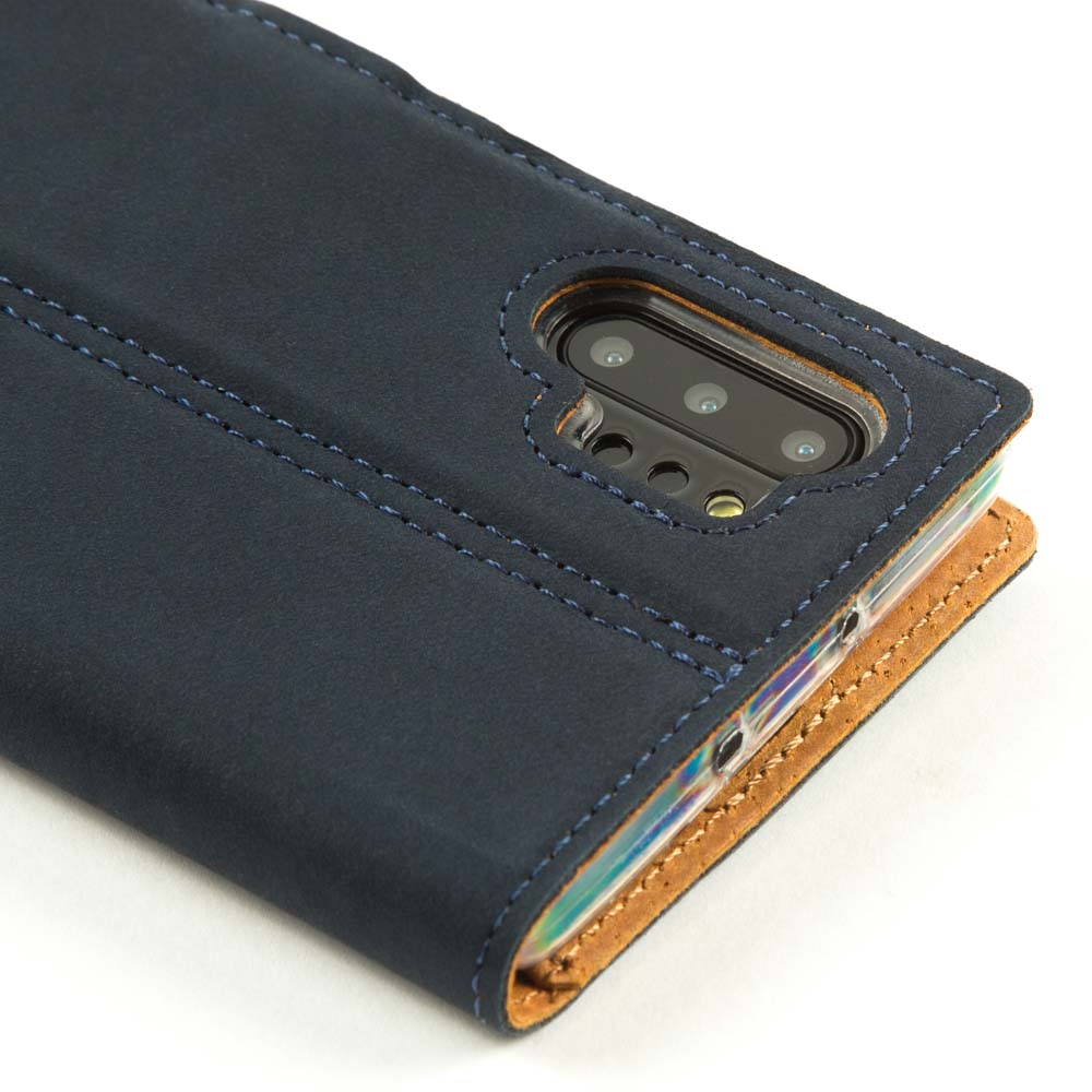 Vintage Lederhülle Marine Blau - Samsung Galaxy Note 10 Plus / 10 Plus 5G