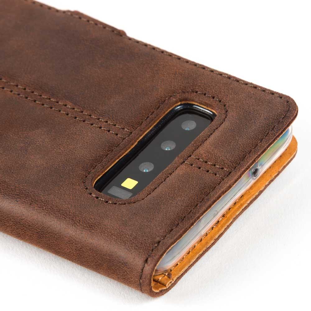 Vintage Lederhülle Braun - Samsung Galaxy S10 Plus