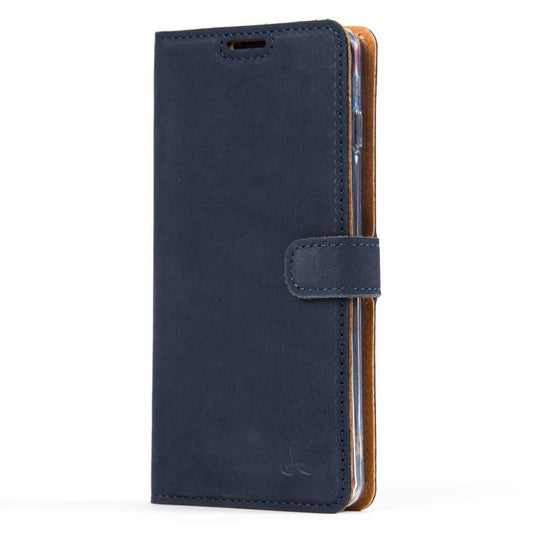 Vintage Lederhülle Marine Blau - Samsung Galaxy S10 Plus