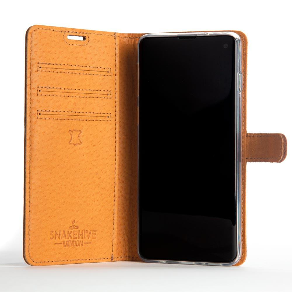 Vintage Lederhülle Braun - Samsung Galaxy S10 Plus