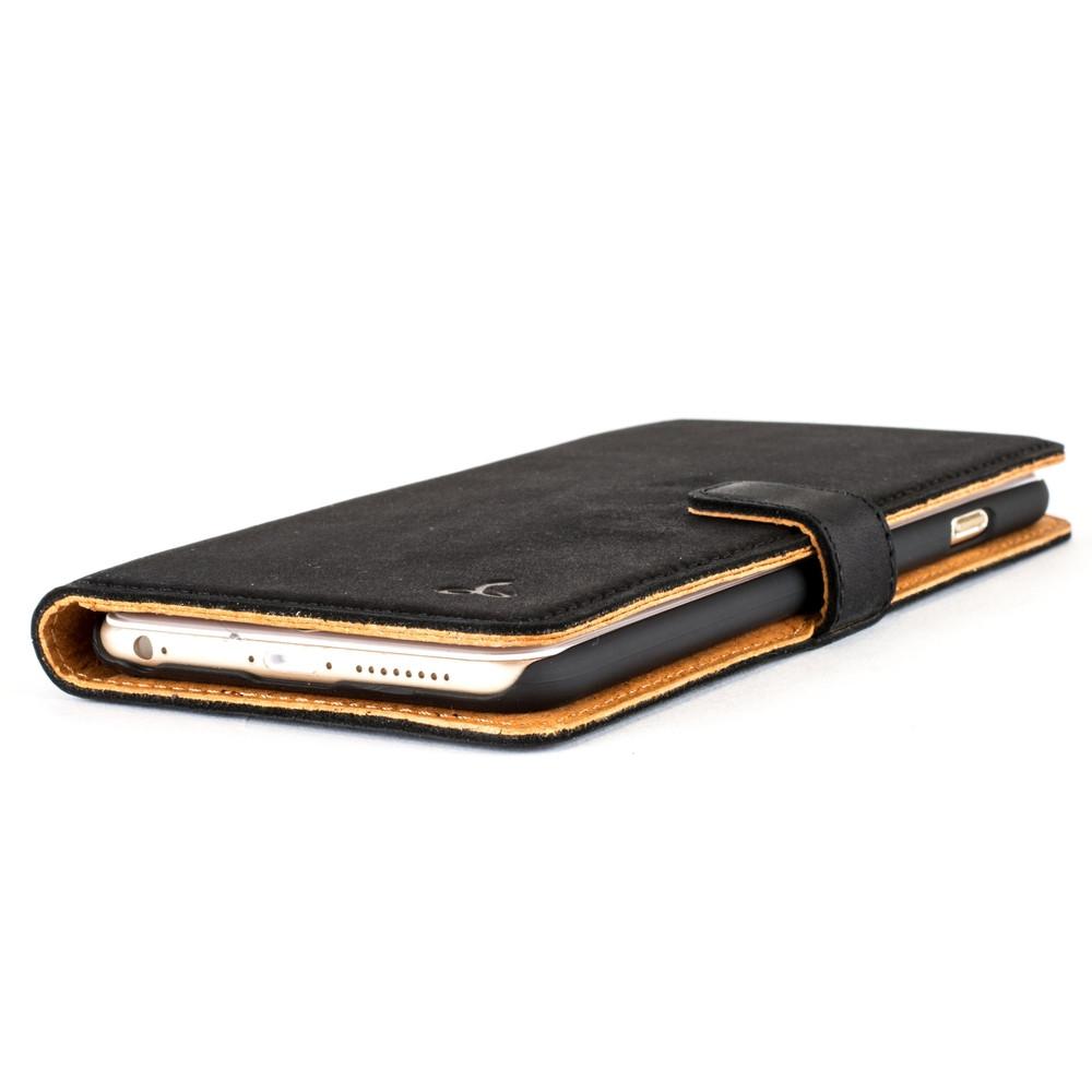 Vintage Black Leather Wallet - Apple iPhone 6 Plus/6S Plus - Snakehive