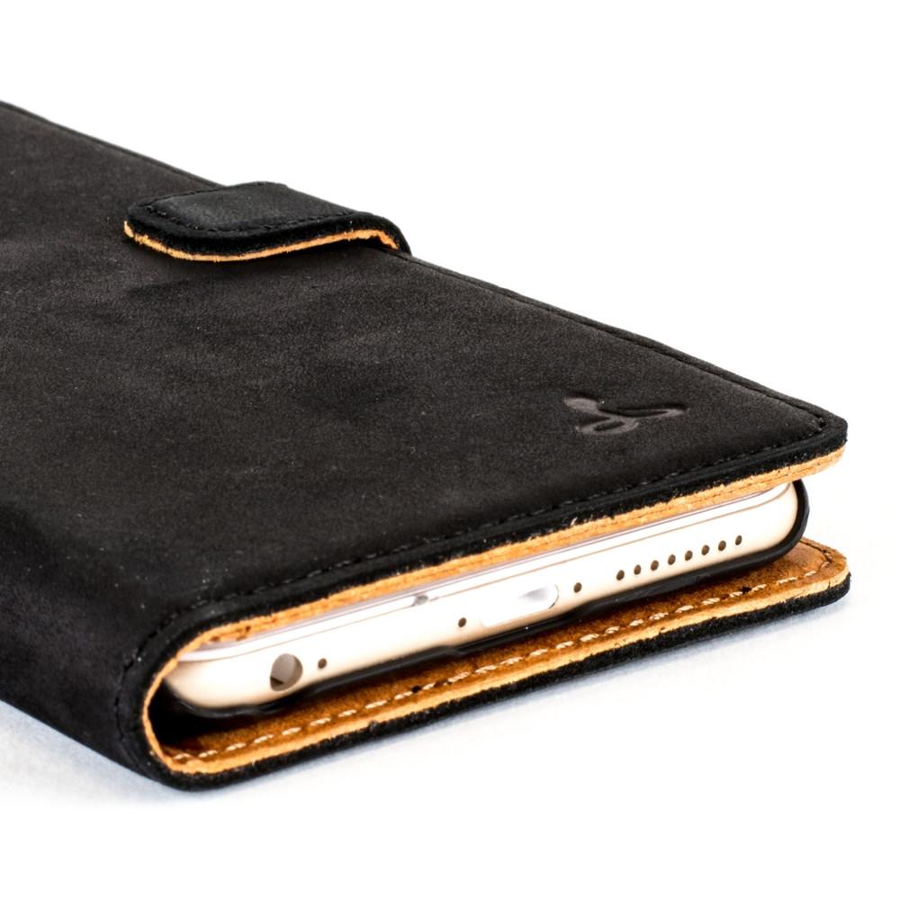 Vintage Black Leather Wallet - Apple iPhone 6 Plus/6S Plus - Snakehive