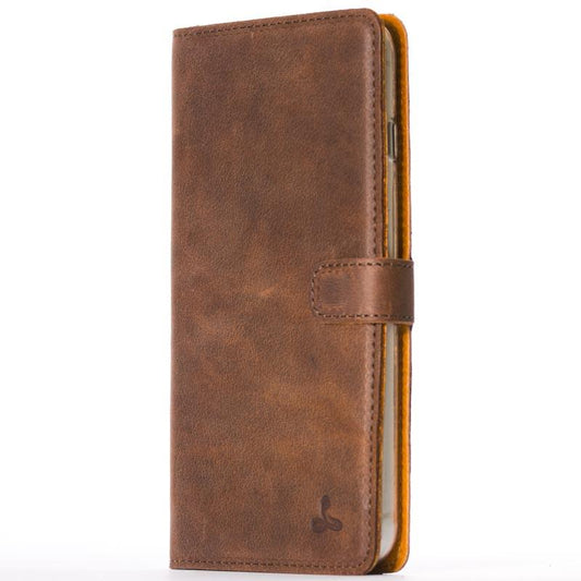 Vintage Chestnut Brown Leather Wallet - Apple iPhone 6 Plus/6S Plus - Snakehive
