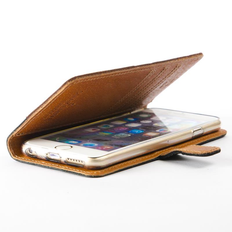 Vintage Two Tone Black/Burgundy Leather Wallet - Apple iPhone 6/6S (4.7") - Snakehive