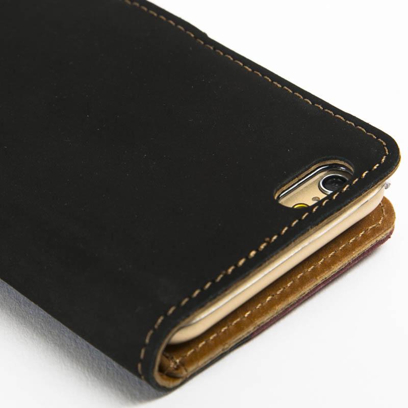 Vintage Two Tone Black/Burgundy Leather Wallet - Apple iPhone 6/6S (4.7") - Snakehive
