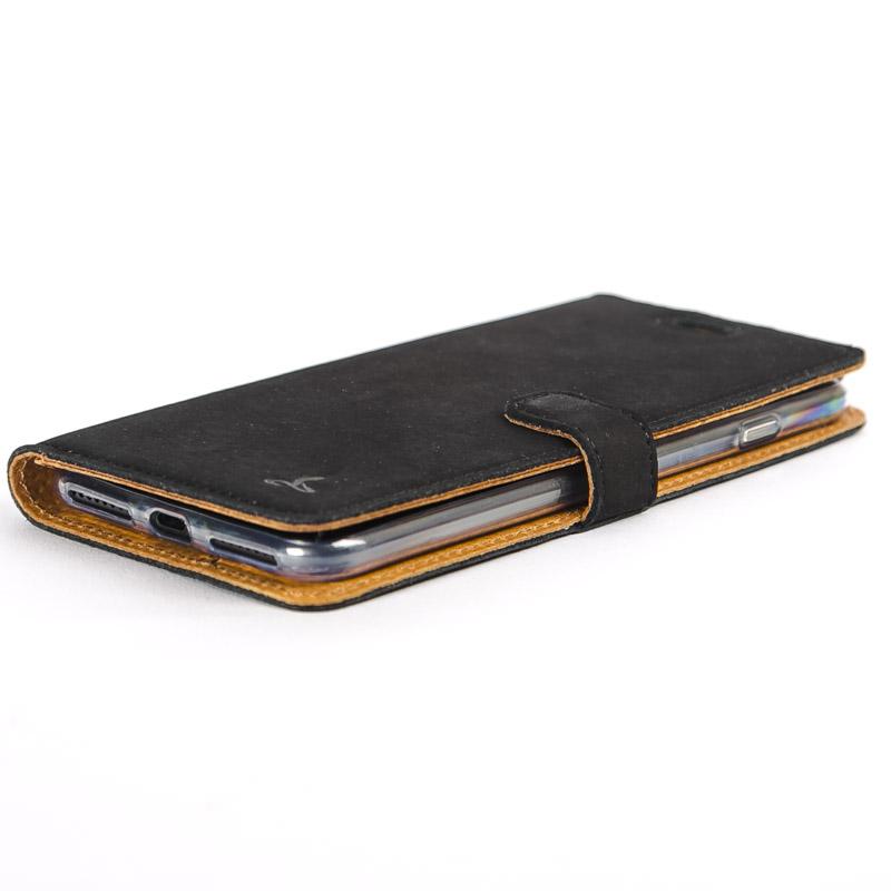 Vintage Black Leather Wallet - Apple iPhone 8 Plus - Snakehive